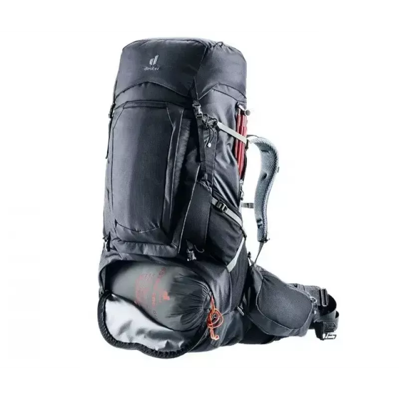 Mugursoma DEUTER Aircontact Pro 75+10 — 75+10 L ietilpība, melna, izturīga ūdensizturīga