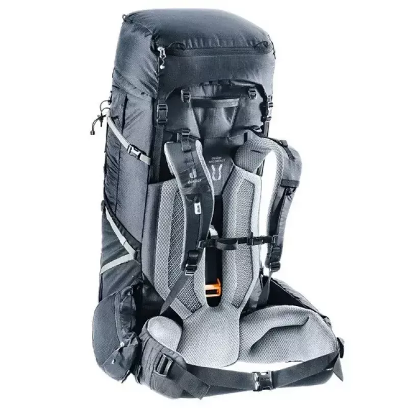 Mugursoma DEUTER Aircontact Pro 75+10 — 75+10 L ietilpība, melna, izturīga ūdensizturīga