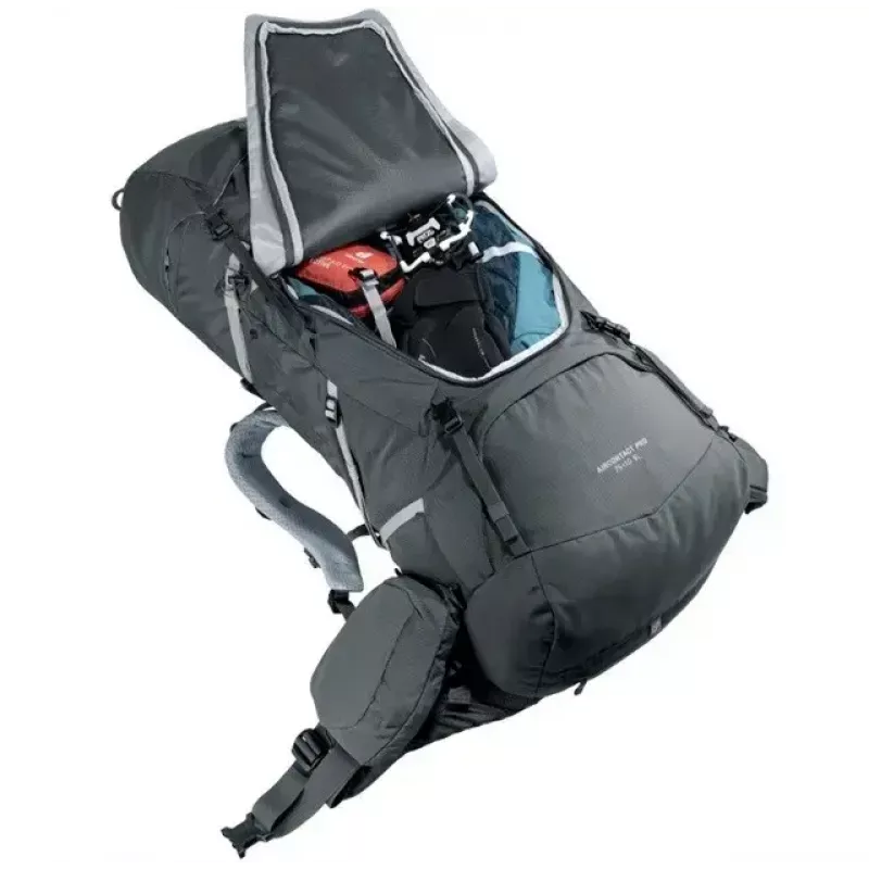 Mugursoma DEUTER Aircontact Pro 75+10 SL Sieviešu — 75+10 L, SL piegriezums, Grafīts, 2.88 kg, Neilons