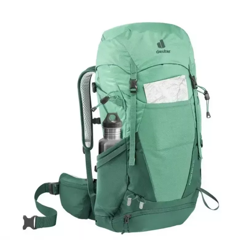 Mugursoma DEUTER Futura PRO 34 SL sieviešu pārgājienu soma, 34 L, pārstrādāts materiāls, zaļa