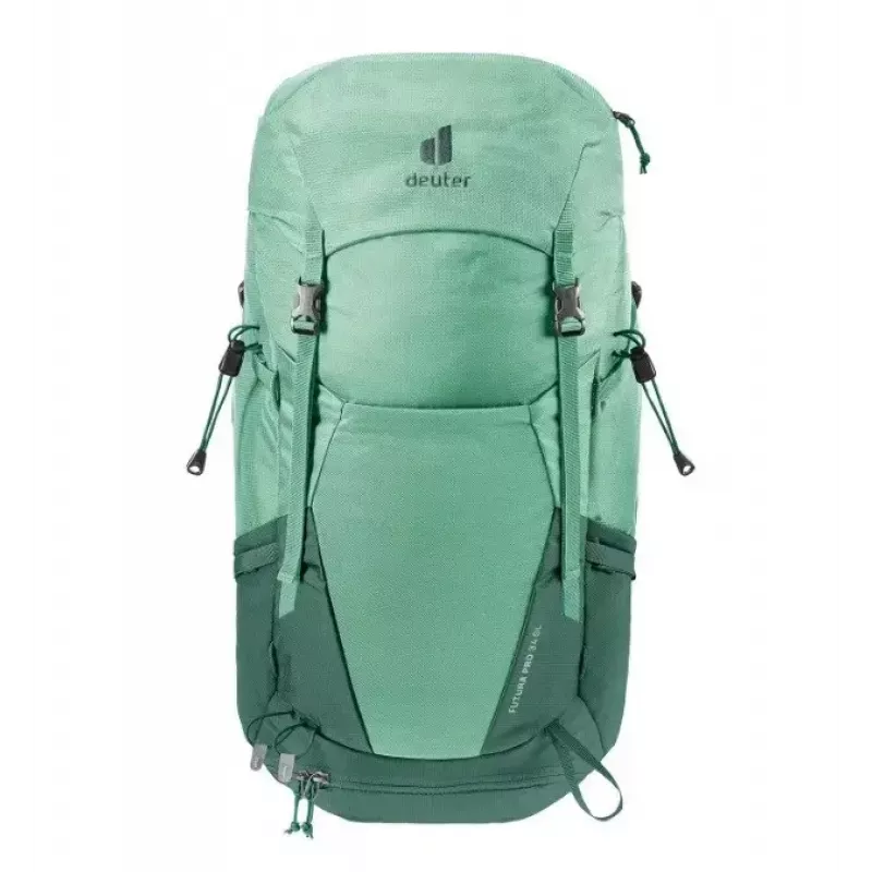 Mugursoma DEUTER Futura PRO 34 SL sieviešu pārgājienu soma, 34 L, pārstrādāts materiāls, zaļa