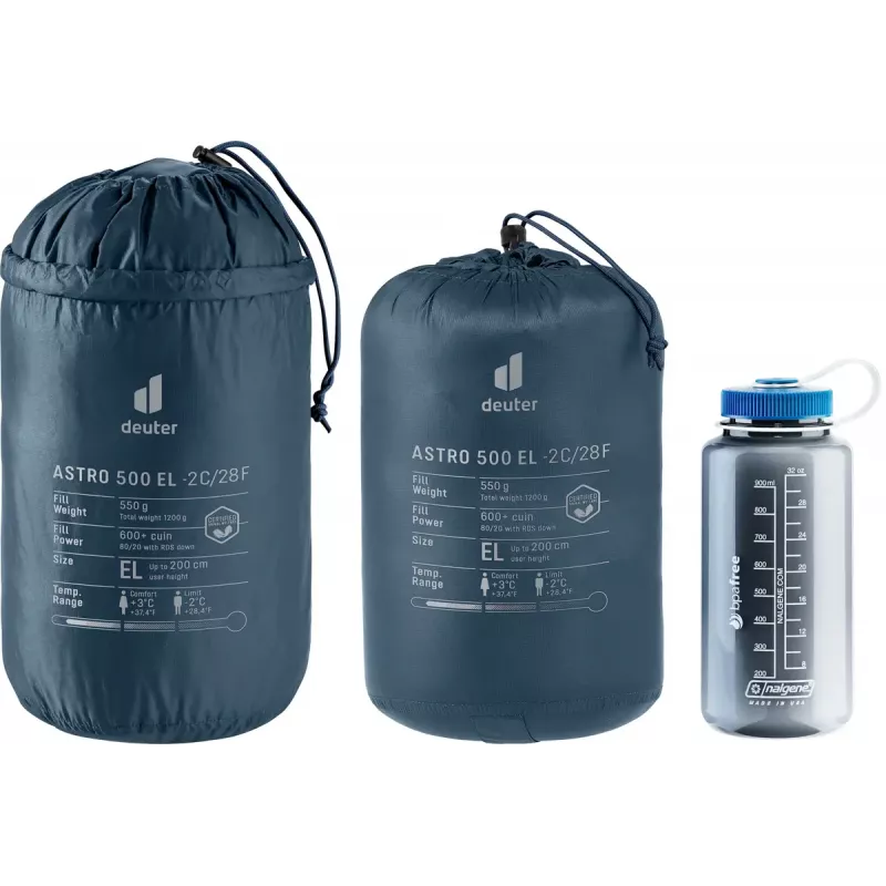 Guļammaiss DEUTER Astro 500 EL -2°C / 28°F, pieaugušo mūmijas tipa, 2200×800×520 mm, Ripstop zils