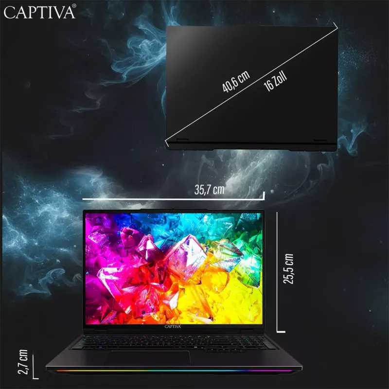 Klēpjdators CAPTIVA 92279 16 collu AMD Ryzen 9 32 GB SSD Windows 11 Pro