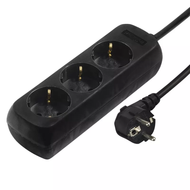 Hama 00108841 pārsprieguma aizsargs melns 3 maiņstrāvas kontaktligzdas 230 V 3 m