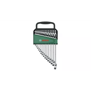 Bosch 1 600 A02 Z9E, 6,7,8,9,10,11,12,13,14,15,16,17,18,19,21 mm, Nerūsējošais tērauds, Hromvanādija tērauds, Matēts, 15 gab.