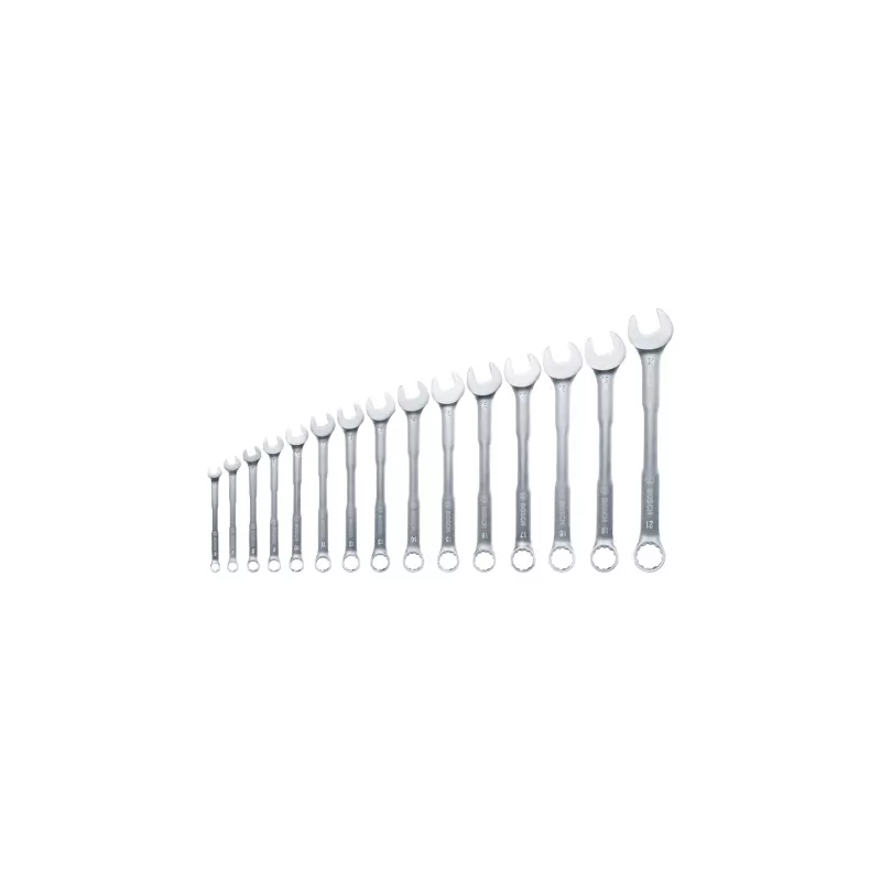Bosch 1 600 A02 Z9E, 6,7,8,9,10,11,12,13,14,15,16,17,18,19,21 mm, Nerūsējošais tērauds, Hromvanādija tērauds, Matēts, 15 gab.