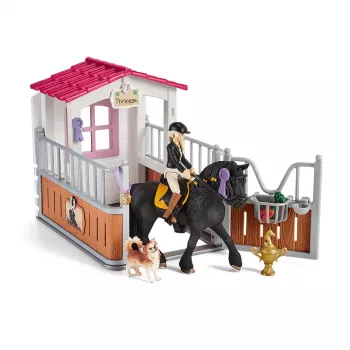 schleich HORSE CLUB Zirgu kaste ar Tori un Princess, Zirgu stallis, Zirgi, 5 g., Daudzkrāsains, Plastmasa