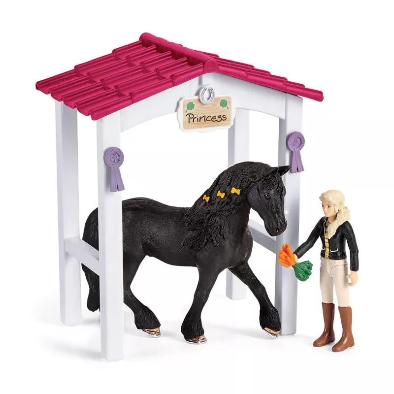 schleich HORSE CLUB Zirgu kaste ar Tori un Princess, Zirgu stallis, Zirgi, 5 g., Daudzkrāsains, Plastmasa