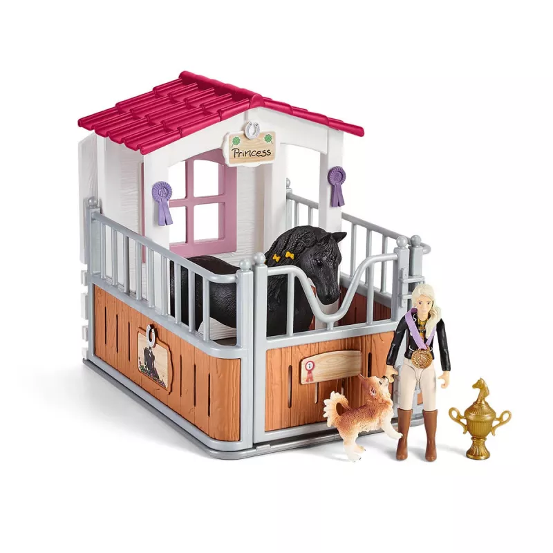 schleich HORSE CLUB Zirgu kaste ar Tori un Princess, Zirgu stallis, Zirgi, 5 g., Daudzkrāsains, Plastmasa