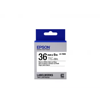Epson etiķešu kasetne Standard LK-7WBN melns/balts 36 mm (9 m)