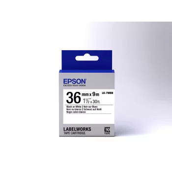 Epson etiķešu kasetne Standard LK-7WBN melns/balts 36 mm (9 m)