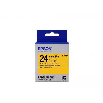Epson Label Cartridge Pastel LK-6YBP Melns/dzeltena 24mm (9m)