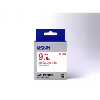 Epson etiķešu kasetne Standard LK-3WRN sarkana/balta 9mm (9m), Sarkans uz balta, Japāna, 9 mm, 9 m, 1 gab., 25 mm