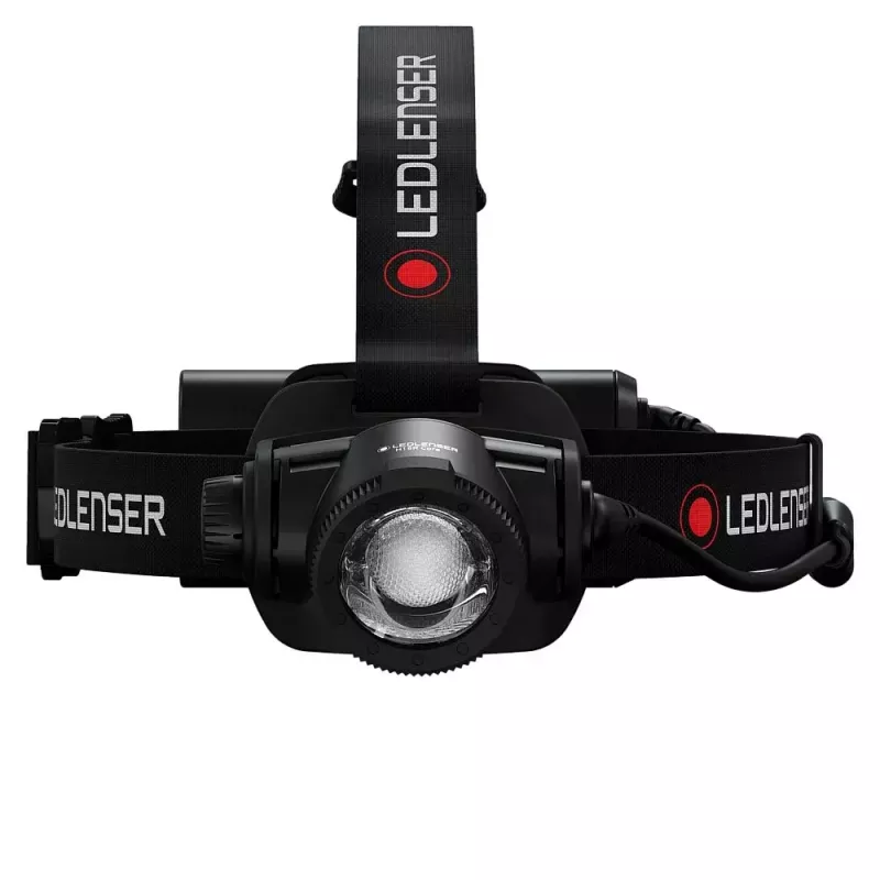 Headlamp Led Lenser H15R Core — galvas lenšu LED lukturis, 2500 lm, 21700 uzlādējams akumulators, IP67, 250 m staru kūlis, 4 jaudas līmeņi, alumīnijs, melns