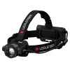 Headlamp Led Lenser H15R Core — galvas lenšu LED lukturis, 2500 lm, 21700 uzlādējams akumulators, IP67, 250 m staru kūlis, 4 jaudas līmeņi, alumīnijs, melns