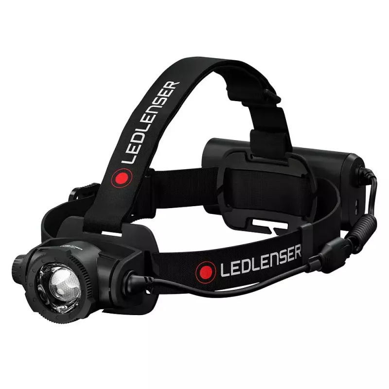 Headlamp Led Lenser H15R Core — galvas lenšu LED lukturis, 2500 lm, 21700 uzlādējams akumulators, IP67, 250 m staru kūlis, 4 jaudas līmeņi, alumīnijs, melns