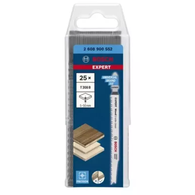 Bosch EXPERT ‘WOOD 2-SIDE CLEAN’ T 308 B finierzāģa asmens no augsta oglekļa satura tērauda (HCS) 25 gab.