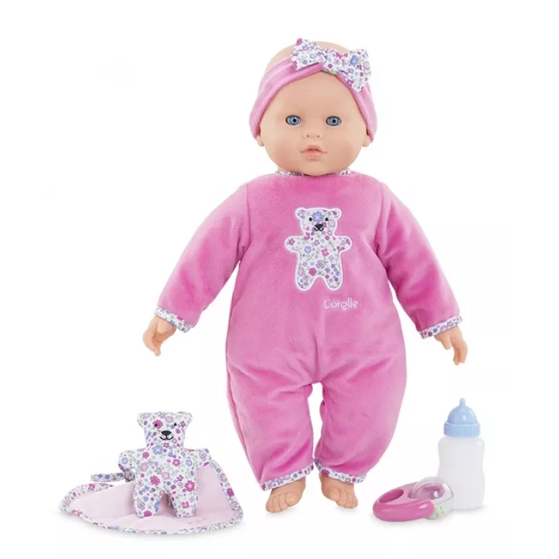 Lelle Simba‑Dickie Corolle 9000150050, interaktīva mazbērnu lelle, 42 cm augstums, AA baterija, rozā