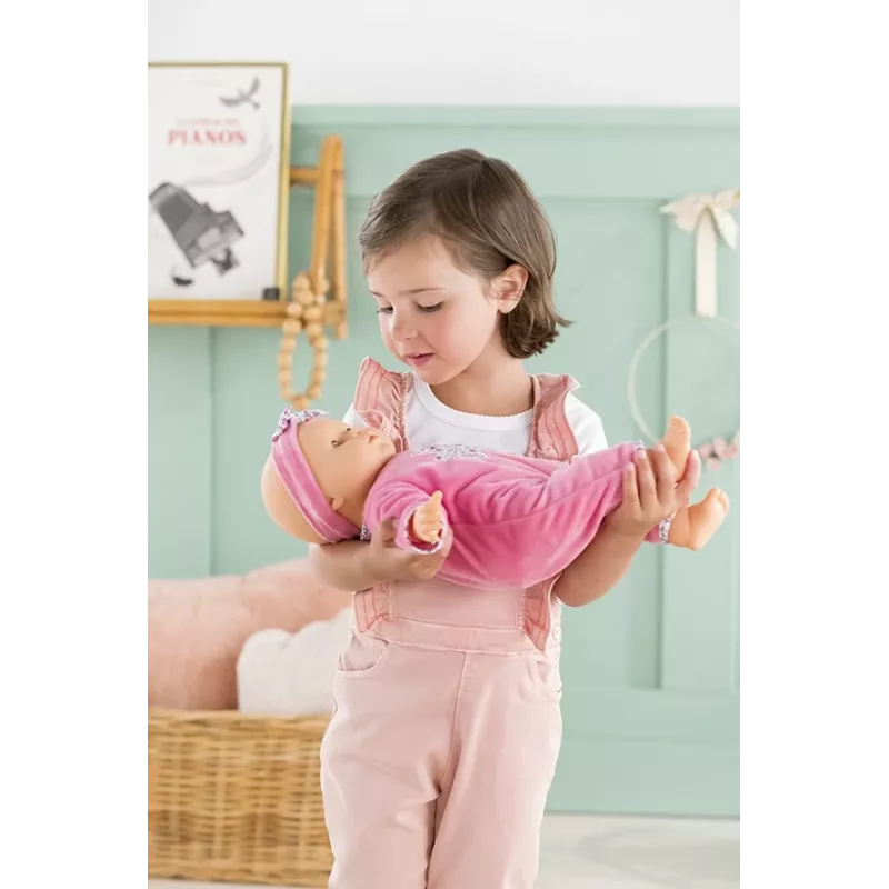 Lelle Simba‑Dickie Corolle 9000150050, interaktīva mazbērnu lelle, 42 cm augstums, AA baterija, rozā
