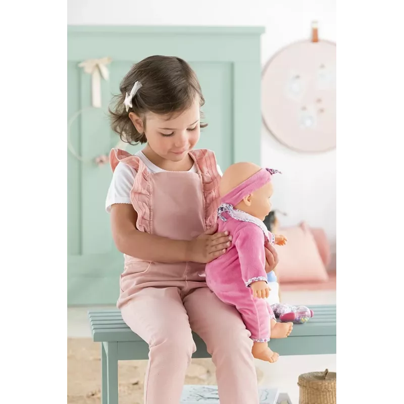Lelle Simba‑Dickie Corolle 9000150050, interaktīva mazbērnu lelle, 42 cm augstums, AA baterija, rozā