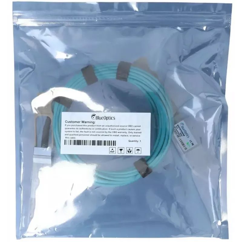 Optiskās šķiedras InfiniBand kabelis BlueOptics QSFP56–QSFP56 15 m oranžs