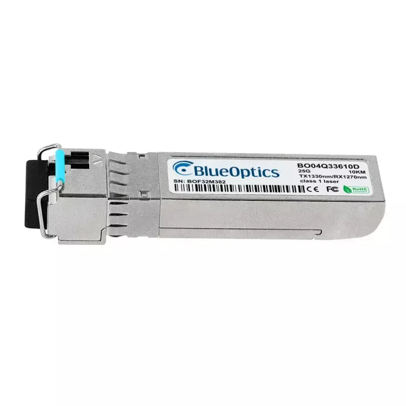 SFP28 BiDi raiduztvērējs BlueOptics BO04Q33610D (S1C96A-BO) — LC-Simplex, 25GBASE-BX-D, vienmoda, TX1330nm/RX1270nm, 10 km, DDM, 0–70°C