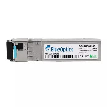 SFP28 BiDi raiduztvērējs BlueOptics BO04Q33610D (S1C96A-BO) — LC-Simplex, 25GBASE-BX-D, vienmoda, TX1330nm/RX1270nm, 10 km, DDM, 0–70°C