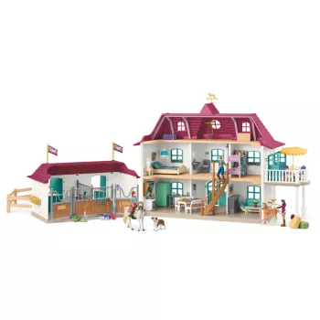 schleich HORSE CLUB Ezera krasta lauku māja un stallis, Māja, Zirgi, 5 gadi, Daudzkrāsains
