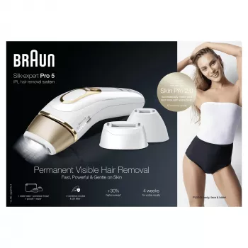 Braun Silk-expert Pro 5 PL5243 Intensīva impulsa gaisma (IPL) Zelts, Balts