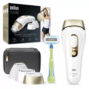 Braun Silk-expert Pro 5 PL5243 Intensīva impulsa gaisma (IPL) Zelts, Balts