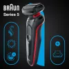 Braun Series 5 51-R1200S vīriešu skuveklis, folijas skuveklis, trimeris, melns, sarkans