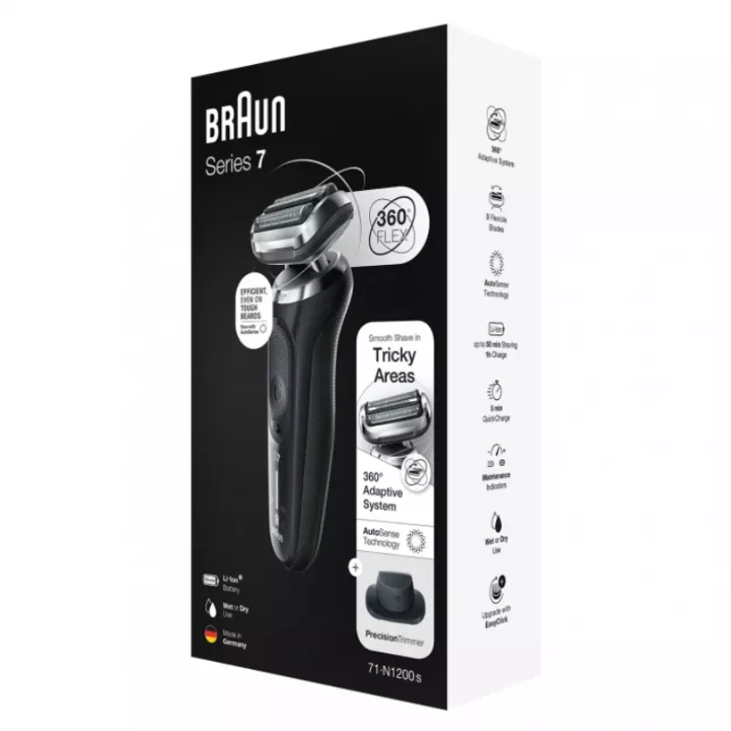 Braun Series 7 71-N1200s folijas skuveklis Trimeris Nerūsējošais tērauds