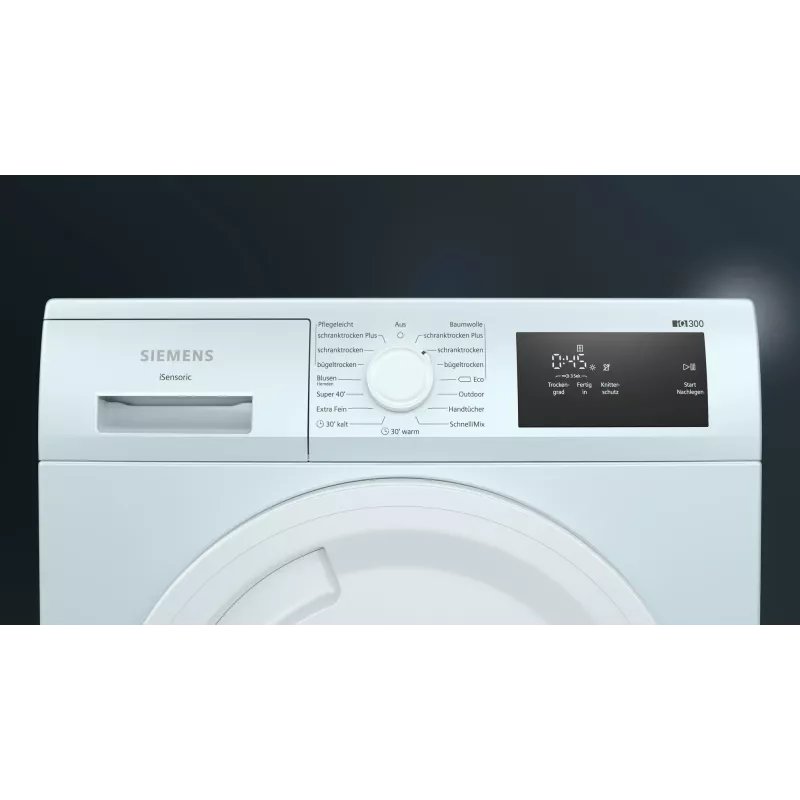 Siemens iQ300 WT43H003 veļas žāvētājs Brīvstāvošs Ielādēšana no priekšas 7 kg Balts