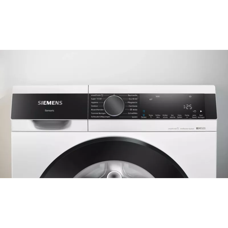 Siemens iQ500 WG44G2Z22 veļas mašīna ar priekšējo ielādi 9 kg 1351 apgr./min melna, balta