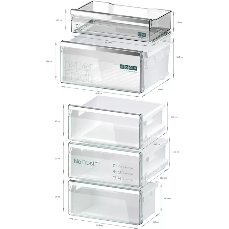 Siemens iQ500 KG39NAIAU fridge-freezer Brīvstāvošs 363 L Matēts tērauds