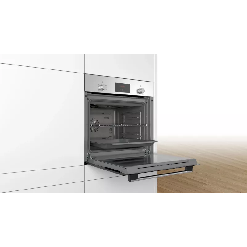 Bosch Serie 2 HBF133BR0 cepeškrāsns 66 L Melna, Nerūsējošais tērauds