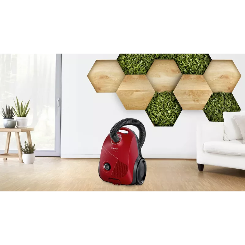 Bosch Serie 2 BGBS2RD1 putekļsūcējs 3,5 L cilindra putekļsūcējs sausai tīrīšanai 600 W putekļu maiss