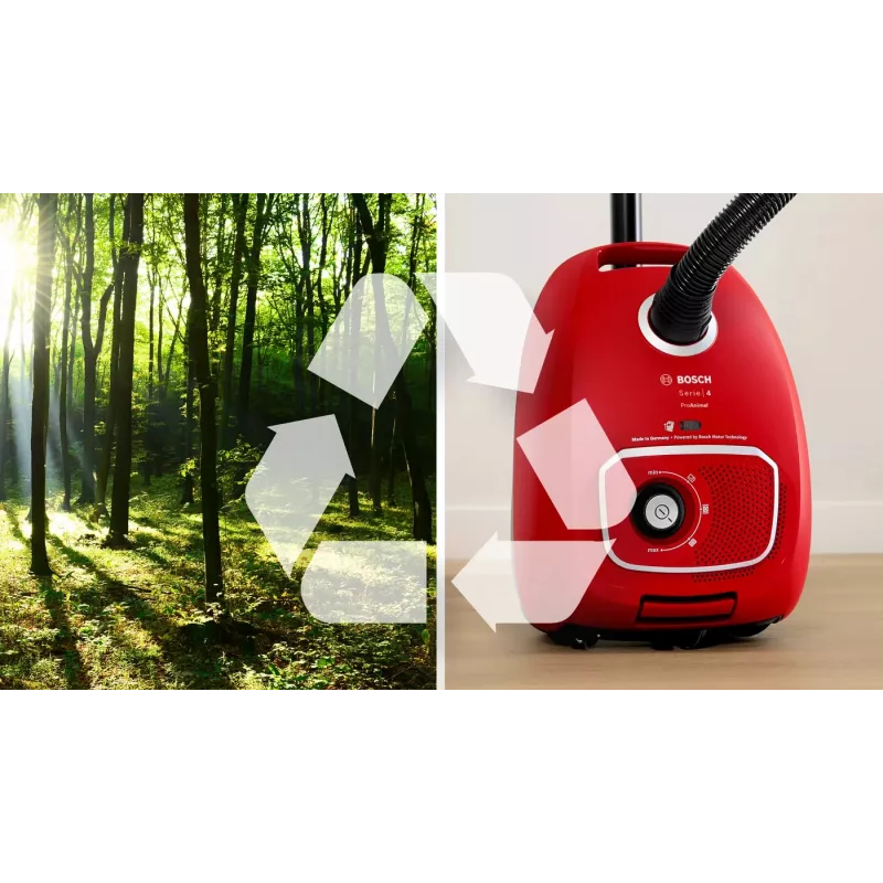 Bosch BGB41PET1 putekļsūcējs 4 L cilindra putekļsūcējs sausā tīrīšana 700 W putekļu maiss