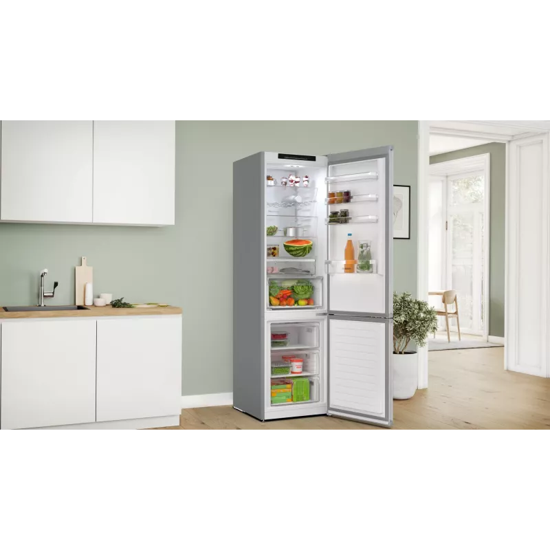 Bosch Serie 4 KGN392LAG ledusskapis-sal dētāja Brīvstāvoša 363 L Metālisks