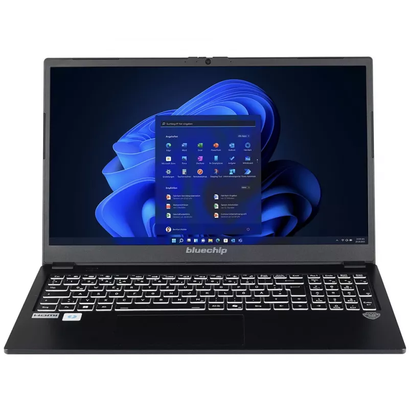 bluechip TRAVELline L15W19 Intel® Core™ 5 procesors 120U / līdz 5,00 GHz, Windows 11 Pro, 15,6 inch matēts IPS panelis, 1920 x 1080, 16 GB DDR5, 500 GB NVMe SSD, Intel® Wi-Fi 7, Bluetooth 5.4, Intel® grafika, Thunderbolt™ 4 caur Type-C portu