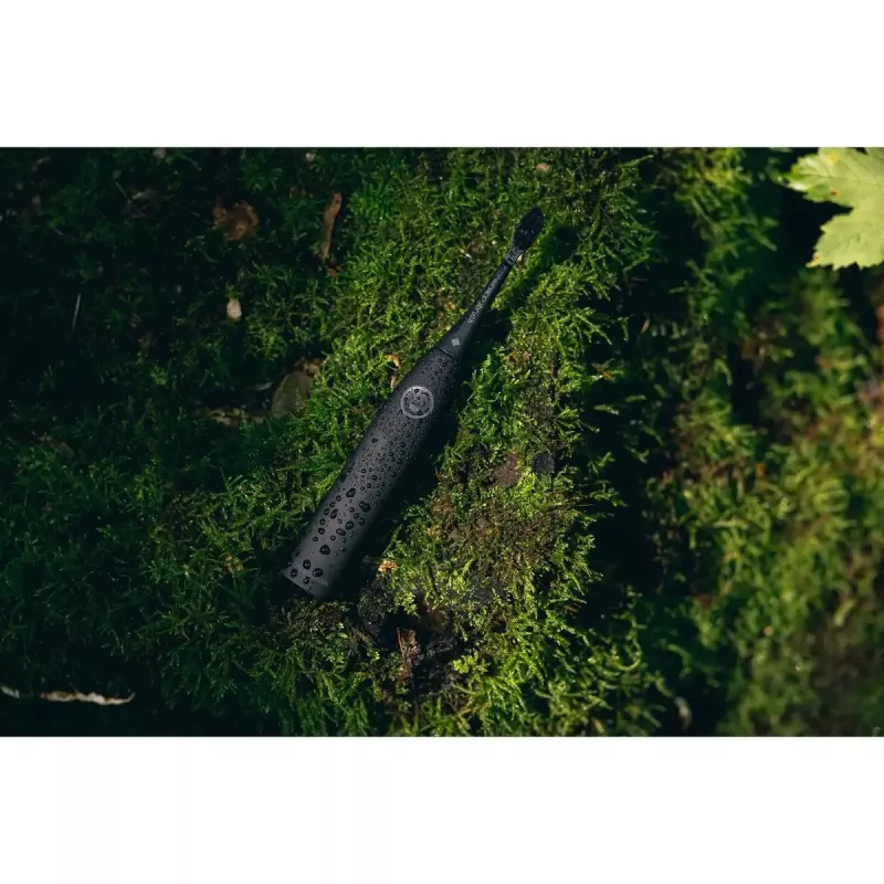 Elektriskā zobu birste Happybrush ECO VIBE 3 Starter Kit All Melns + 4 uzgaļi