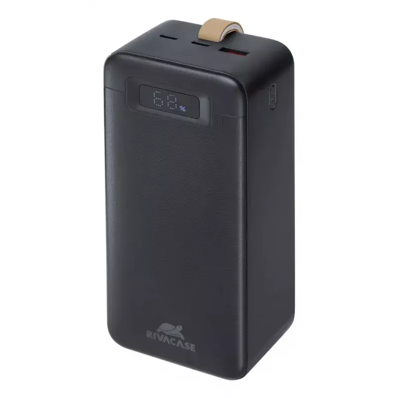 Ārējais akumulators Rivacase VA1084, litija polimēra akumulators, 40000 mAh, Quick Charge 3.0, 2× USB-C + 1× USB-A, melns