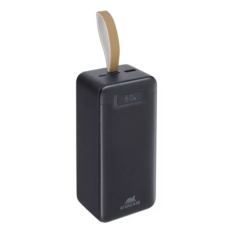 Ārējais akumulators Rivacase VA1084, litija polimēra akumulators, 40000 mAh, Quick Charge 3.0, 2× USB-C + 1× USB-A, melns