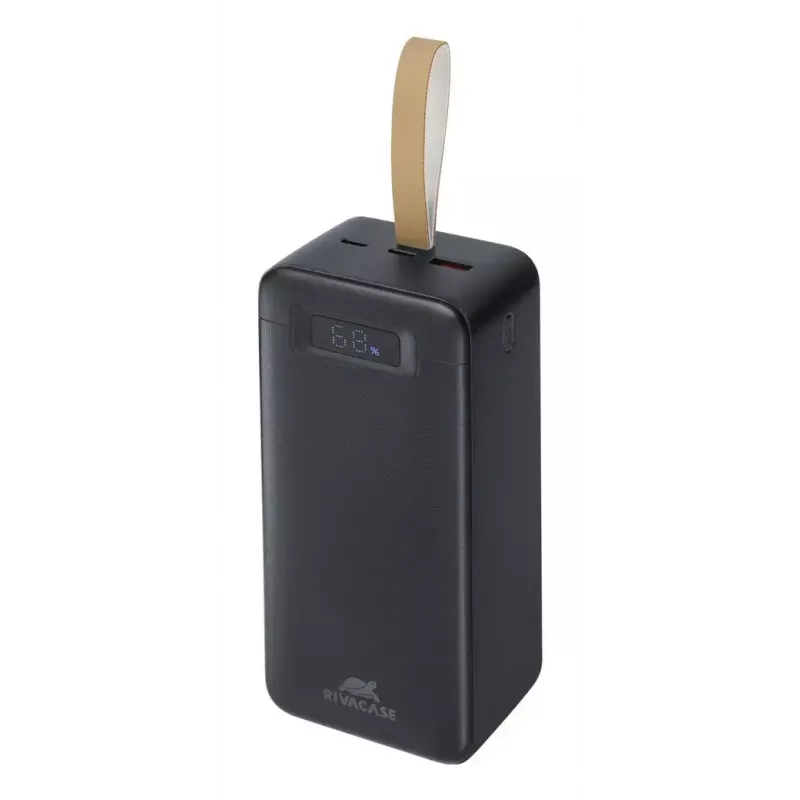 Ārējais akumulators Rivacase VA1084, litija polimēra akumulators, 40000 mAh, Quick Charge 3.0, 2× USB-C + 1× USB-A, melns