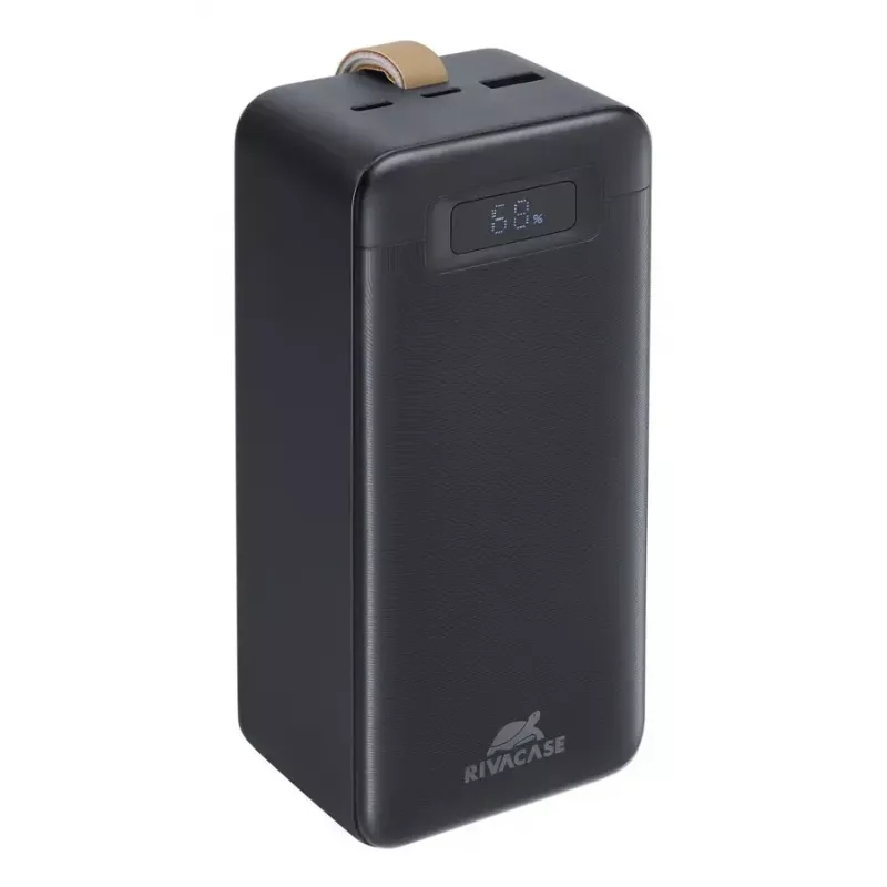 Ārējais akumulators Rivacase VA1084, litija polimēra akumulators, 40000 mAh, Quick Charge 3.0, 2× USB-C + 1× USB-A, melns