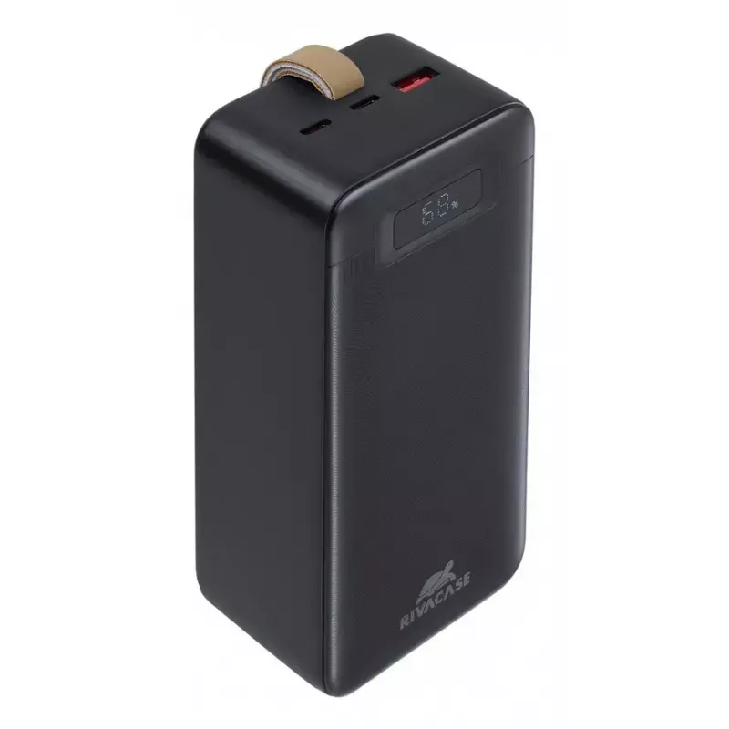 Ārējais akumulators Rivacase VA1084, litija polimēra akumulators, 40000 mAh, Quick Charge 3.0, 2× USB-C + 1× USB-A, melns