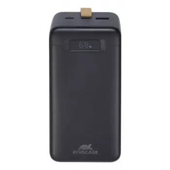 Ārējais akumulators Rivacase VA1084, litija polimēra akumulators, 40000 mAh, Quick Charge 3.0, 2× USB-C + 1× USB-A, melns