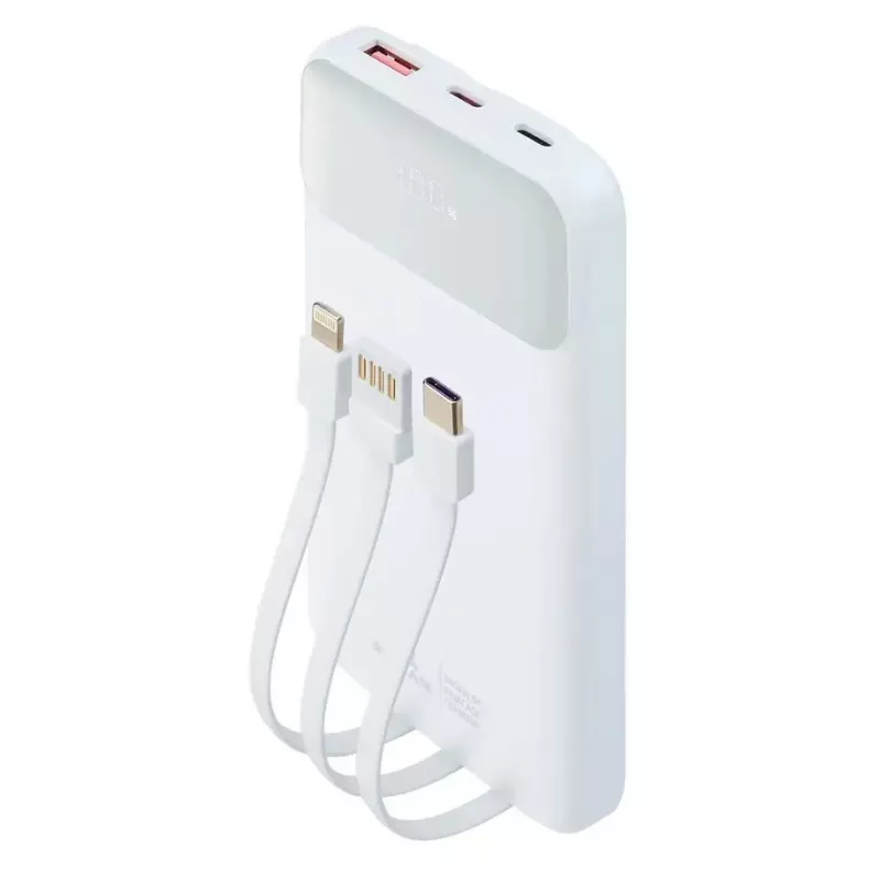 Portable power bank Rivacase VA2211WH — 10000 mAh, PD 3.0, QC 3.0, 1x USB-A + 2x USB-C, 22.5 W output