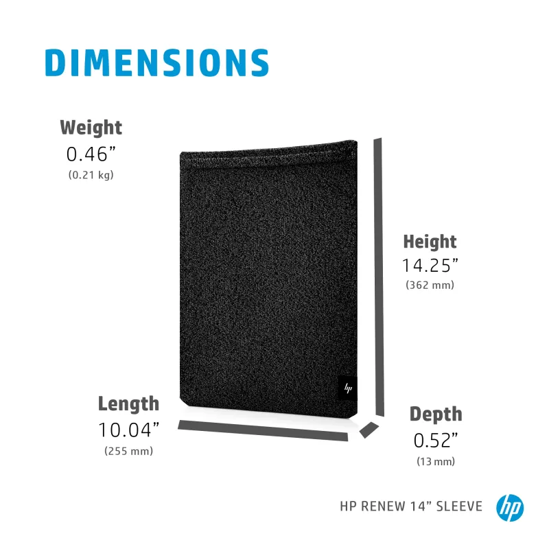 HP Renew 14 klēpjdatora uzmava, Uzmavas maciņš, 35,6 cm (14 collas), 210 g