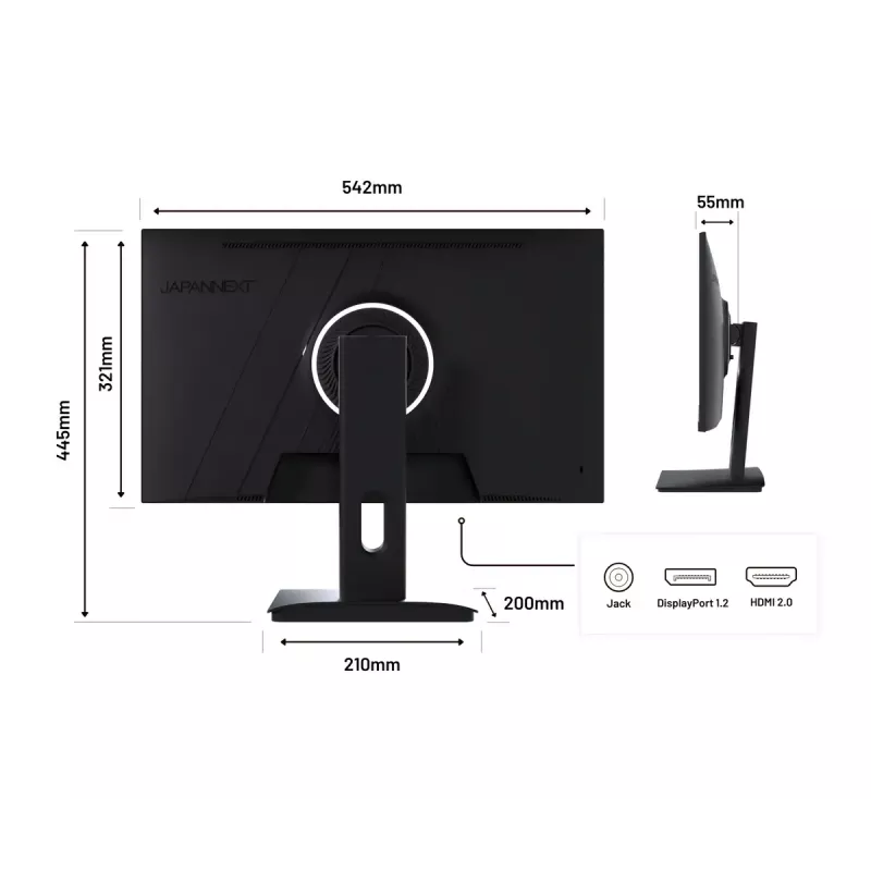 JAPANNEXT JN-I238FHD200F datora monitors 60,5 cm (23,8 collas) 1920 x 1080 pikseļi Full HD LCD melns
